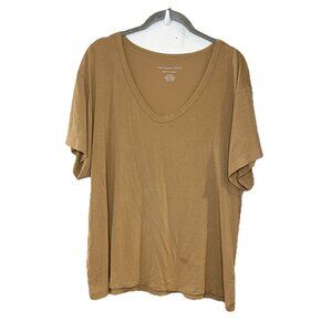 American Eagle M Soft & Sexy Tan Brown Deep V-Neck Modal Stretch T-Shirt